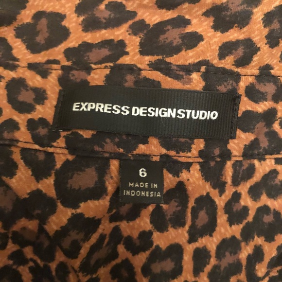 Express Designstudio Leopard Print Fitted Dress 6 - Picture 6 of 8